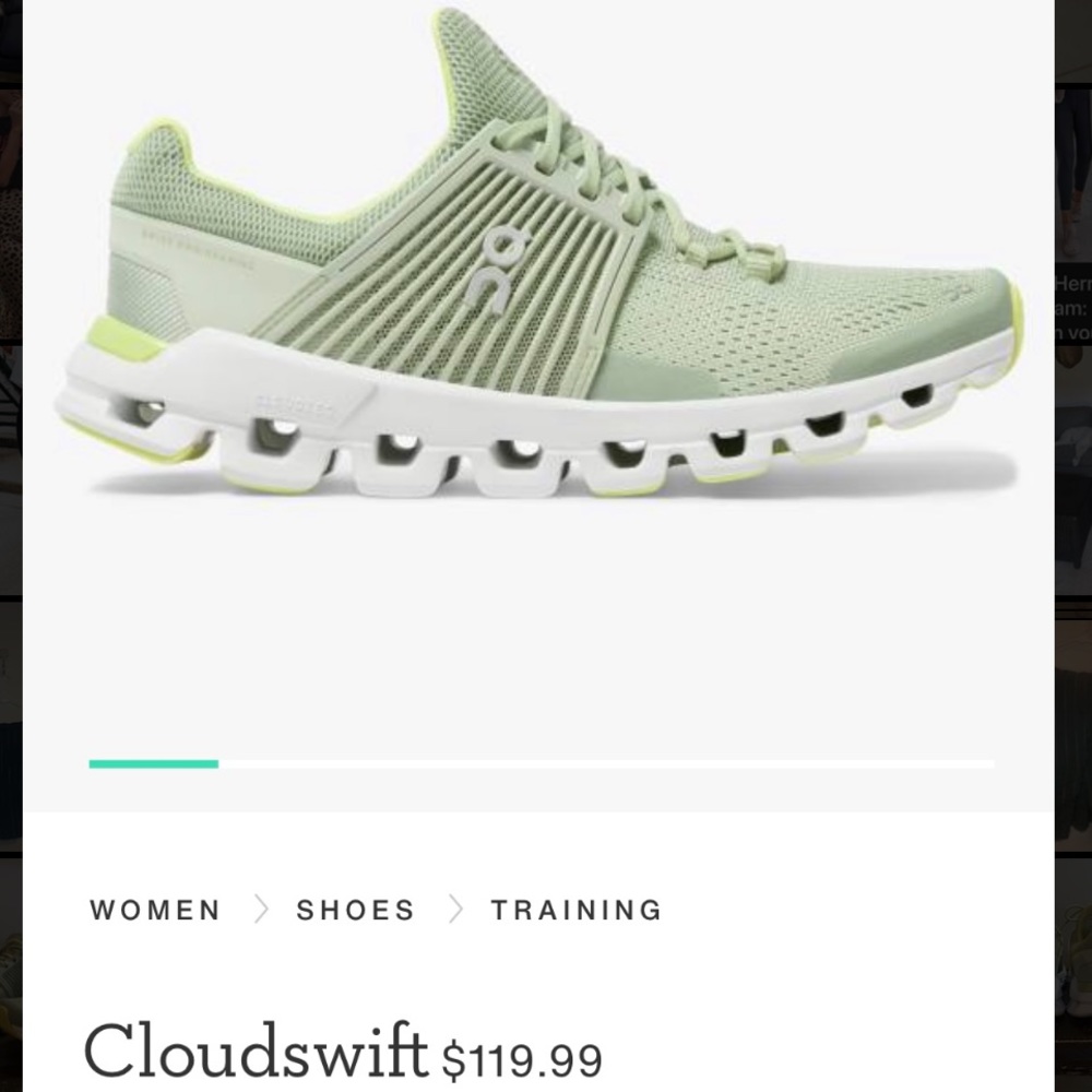 ON running Cloudswift in Hay/Leaf size 9.5